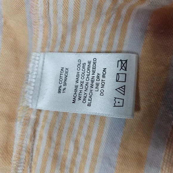 Foxcroft Shirt Womens 16 W Button Down Striped Work Office Classic multicolor - Picture 8 of 9